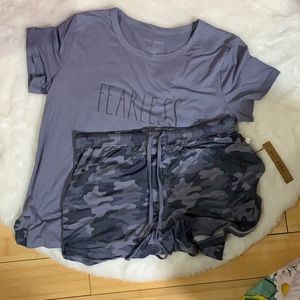 Rae Dunn T-shirt & Short set “Fearless”